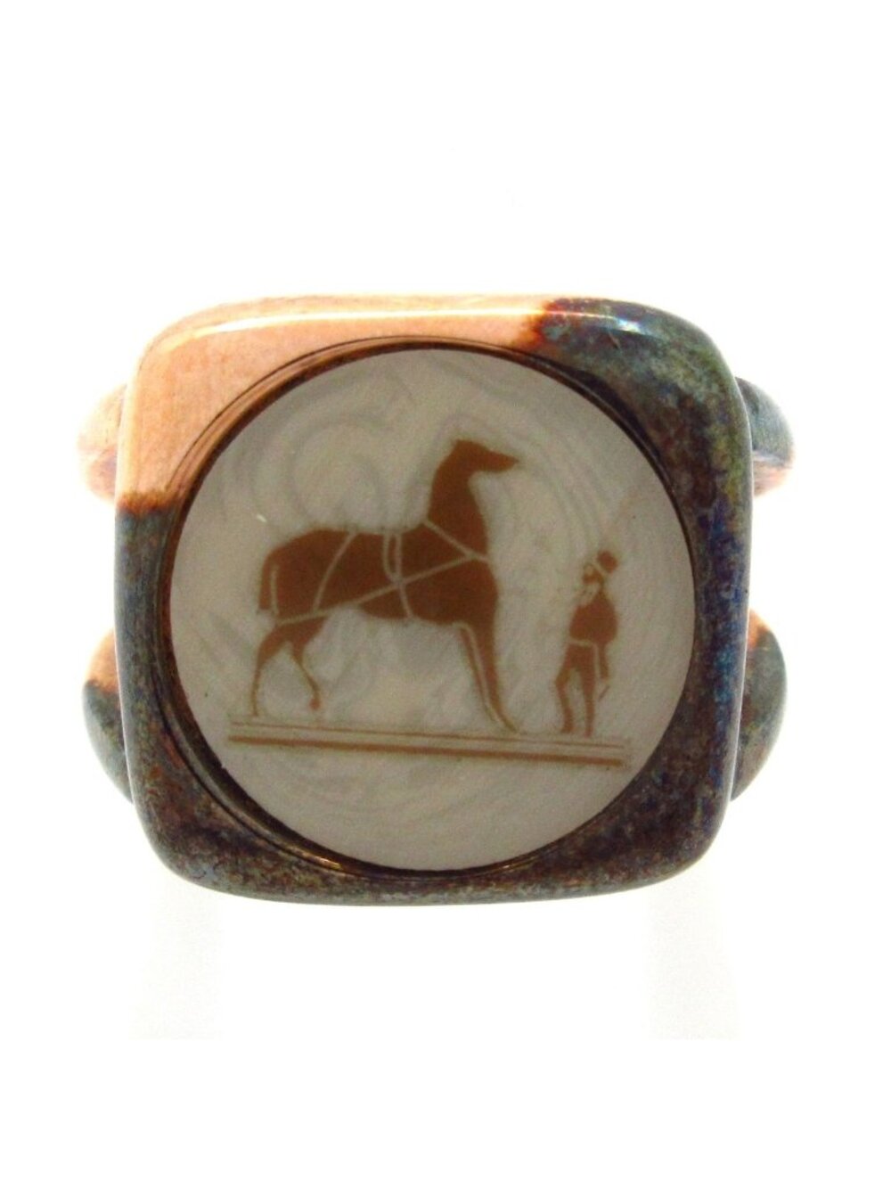 Hermes | Jewelry | Hermes Ring 5 Corozo Gold Ivory Brown | Poshmark